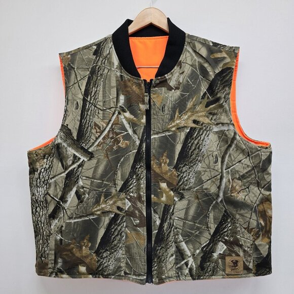 Bob Allen Reversible Realtree Camouflage Orange Vest Men Size XL Hunting Club - Picture 1 of 9